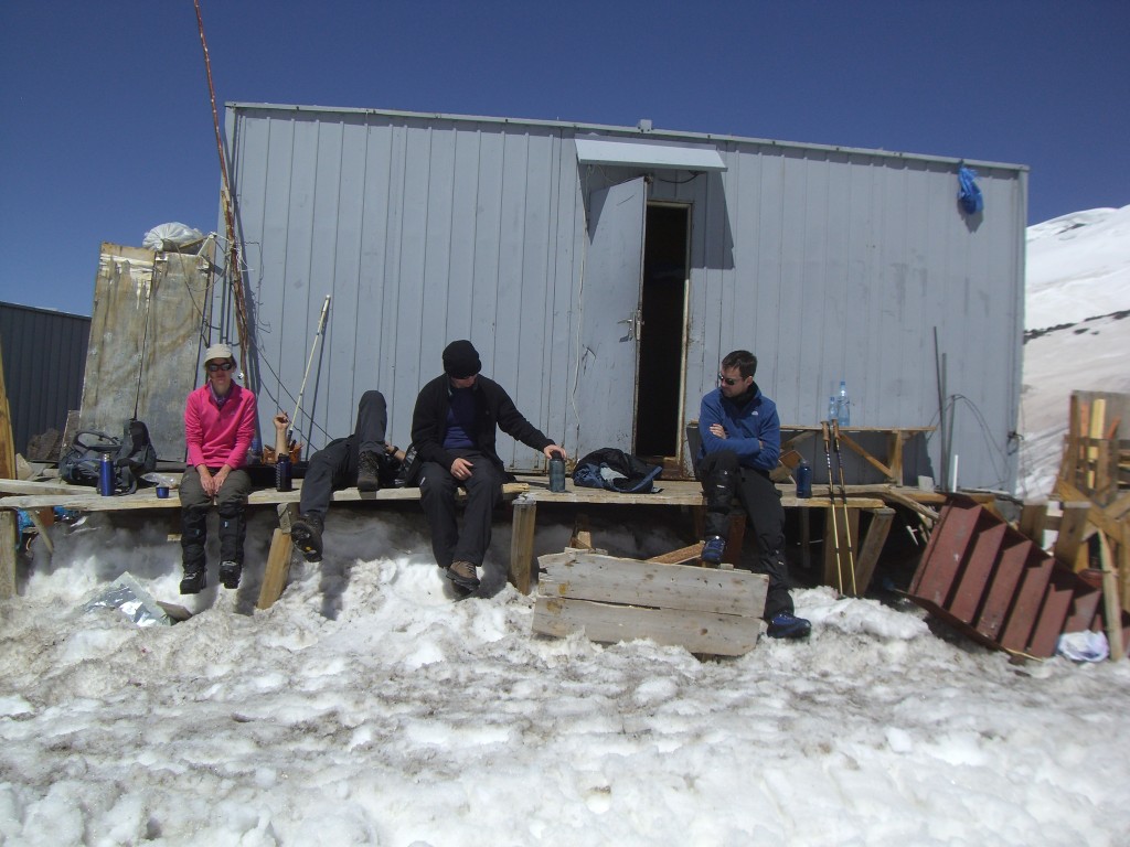 Róisín, John and Derry outside our last domicile at Priyut